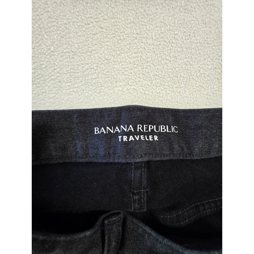 Banana Republic Traveler Jeans Men 30x30 Athletic Tapered Fit Black Stretch